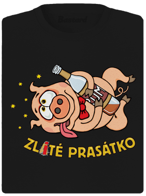 Zlité prasátko dámské sportovní tričko Black