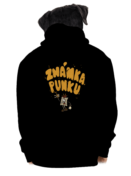 Vylitá známka punku  pánská mikina na zip Black