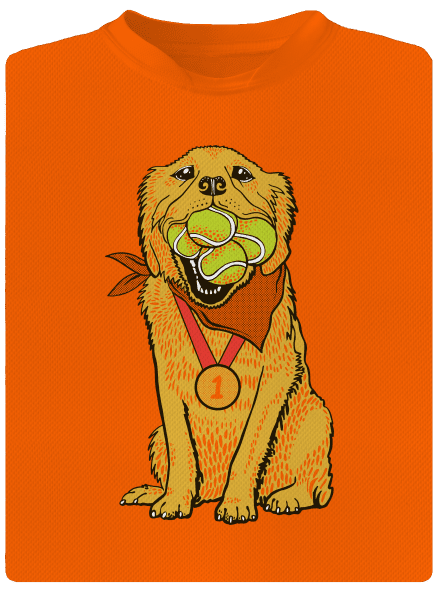 Zlatý retrívr dětské sportovní tričko Neon Orange