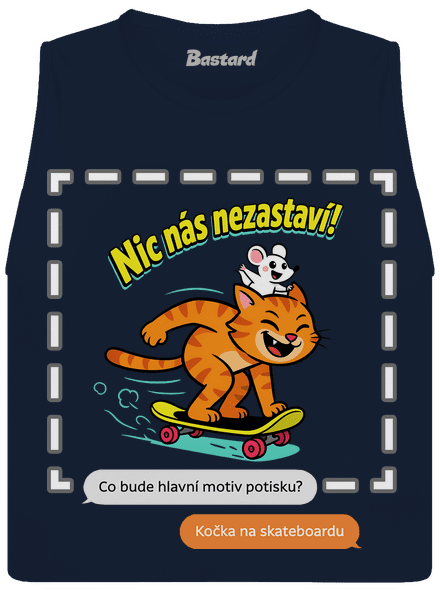 Vlastní AI obrázek dámské tílko volné Navy
