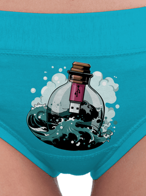USB vzkaz v láhvi dámské kalhotky Turquoise
