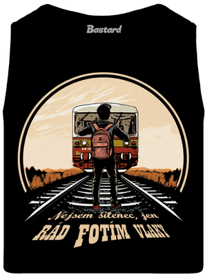 Fotím vlaky pánské tílko Black
