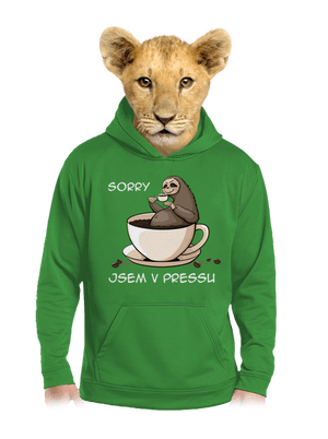 V pressu dětská mikina klokanka Kelly Green AWD