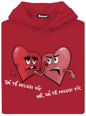 Srdíčka dětská mikina klokanka Fire Red