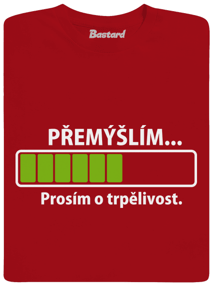 Přemýšlím pánské dlouhý rukáv Red