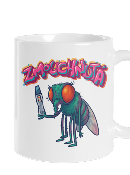 Zmouchnutá klasický hrnek White