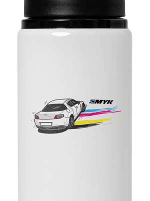 CMYK ve smyku lahev na vodu White