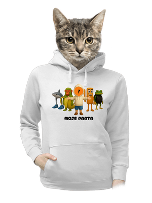 Brainrot parta pro kluky dámská mikina klokanka White