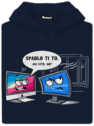 Mac vs. Windows pánská mikina klokanka Navy