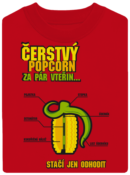 Čerstvý popcorn unisex mikina bez kapuce Red