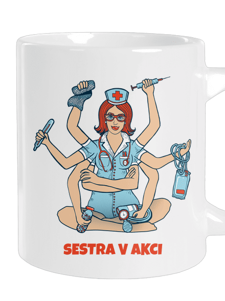 Sestra v akci velký hrnek White