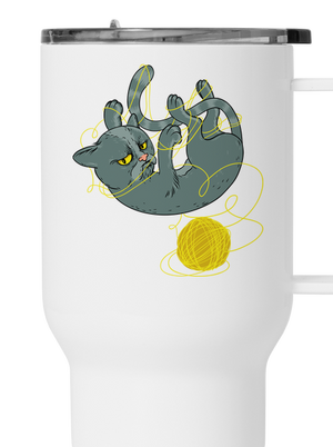 Nevrlý kocour termohrnek White