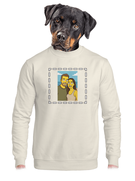 Simpsonovi z vlastní fotky unisex mikina bez kapuce Off White