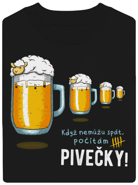 Pivečka unisex mikina bez kapuce Black