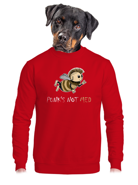 Punks Not Med unisex mikina bez kapuce Red