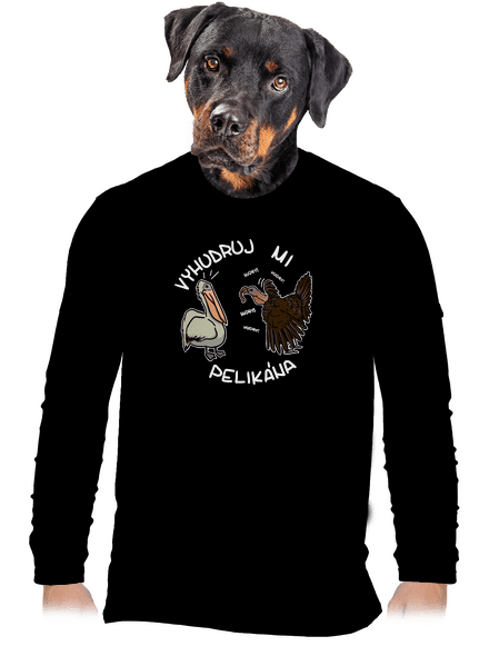 Vyhudruj mi pelikána pánské dlouhý rukáv Black