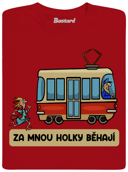 Za mnou holky běhají pánské dlouhý rukáv Red