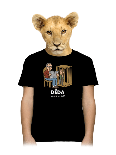 Děda hlídá dětské tričko Black