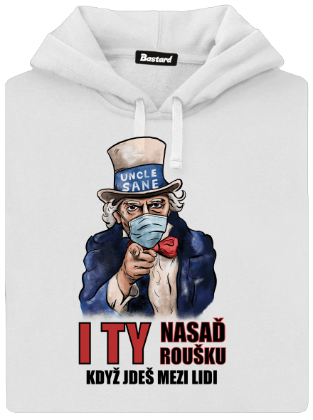 Nasaď roušku dámská mikina klokanka White