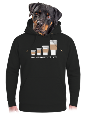 Na velikosti záleží unisex mikina premium Dark Black