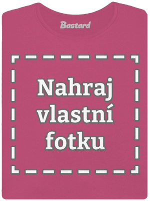Vlastní potisk dámské tričko s lemem Magenta