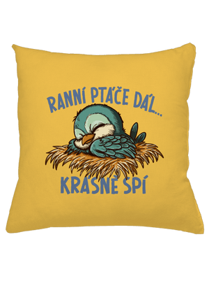 Ranní ptáče spí polštář Yellow Gold