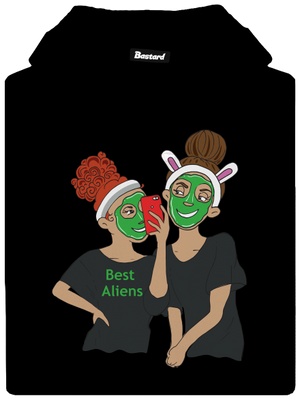 Best aliens pánská mikina klokanka Black