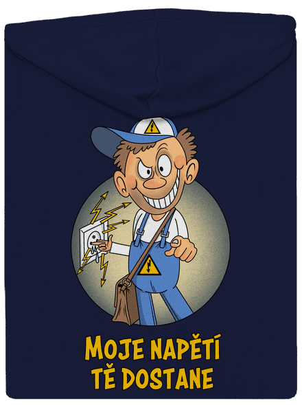 Moje napětí pánská mikina na zip Navy