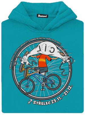 Cyklistický horoskop: Střelec dětská mikina klokanka Hawaiian Blue