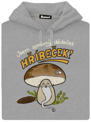 Babka a hříbeček pánská mikina klokanka Light Melange