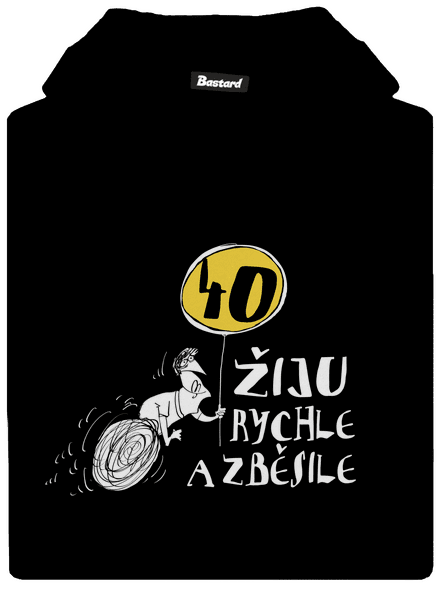Žiju rychle a zběsile dětská mikina klokanka Black