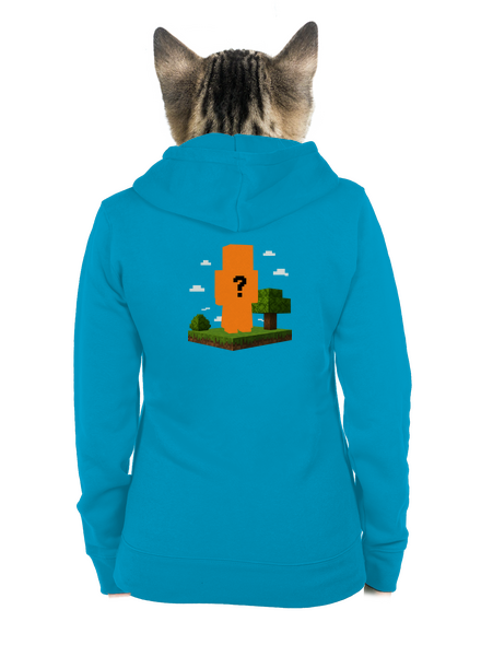 Minecraft z vlastní fotky dámská mikina na zip Blue Atol