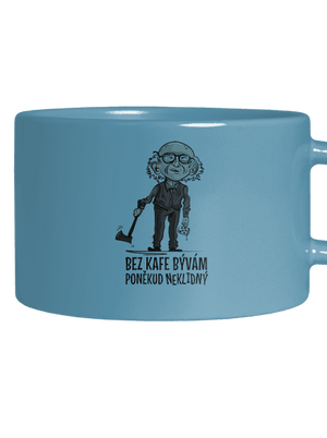 Neklidný bez kafe hrnek makronka Blue Macaron