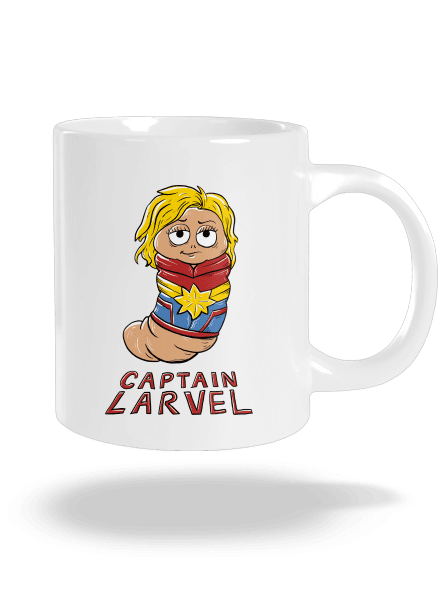 Captain Larvel velký hrnek White