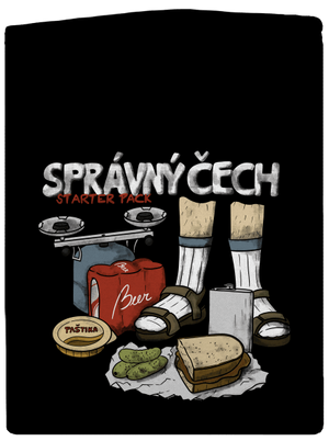 Správný Čech pánská mikina na zip Black