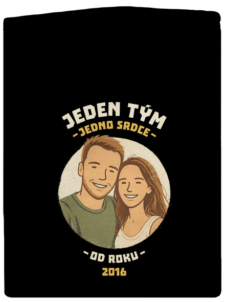 Jeden tým z vlastní fotky pánská mikina na zip Black