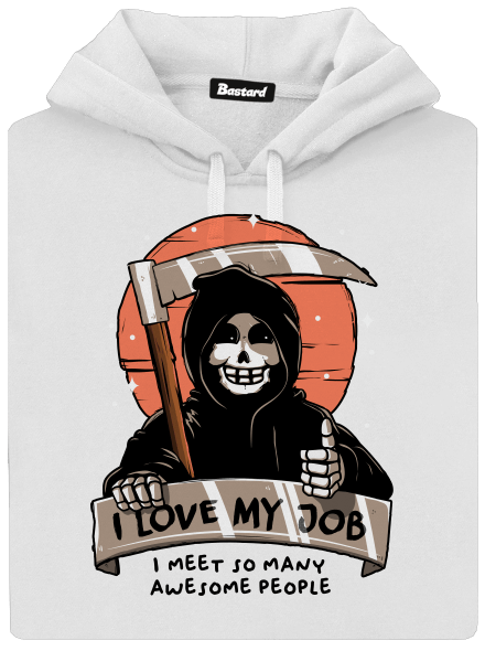 I love my job dámská mikina klokanka White