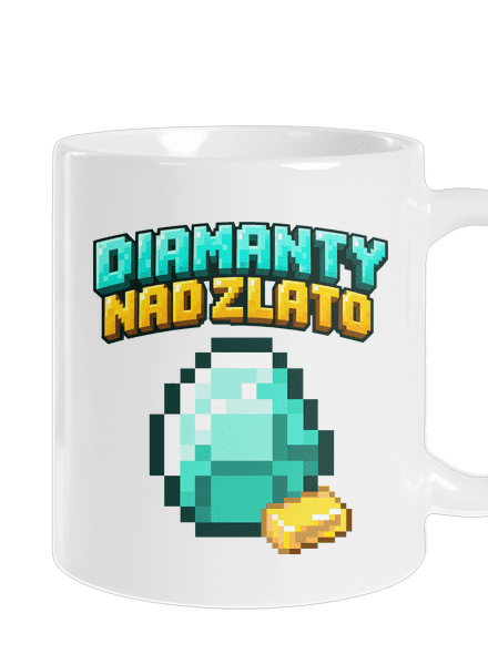Diamanty nad zlato klasický hrnek White
