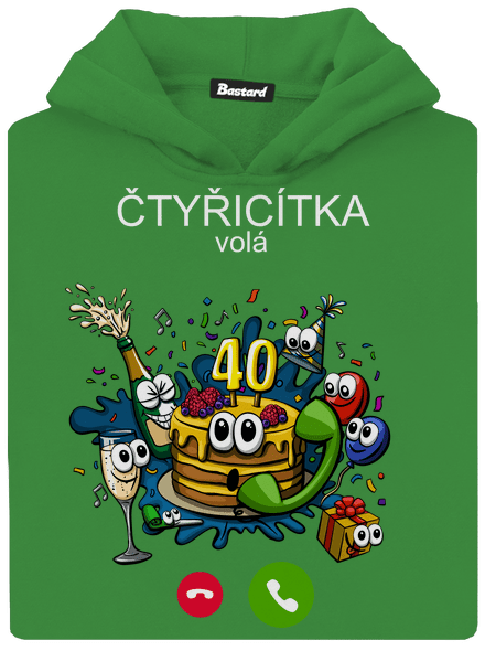 Narozeniny volají dětská mikina klokanka Kelly Green AWD