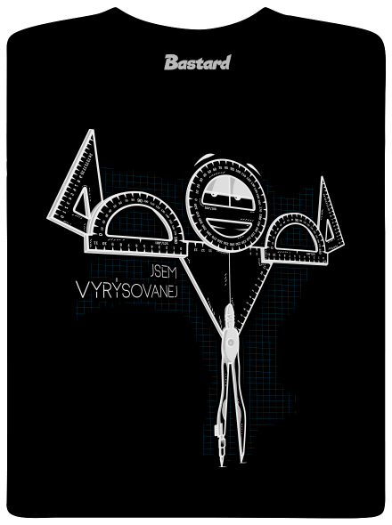 Vyrýsovanej pánské tričko Black