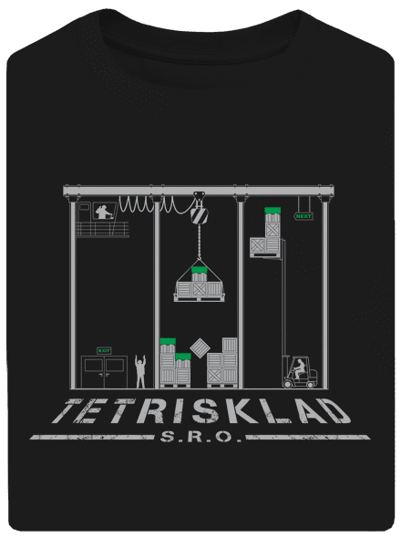 Tetrisklad unisex tričko oversized Black