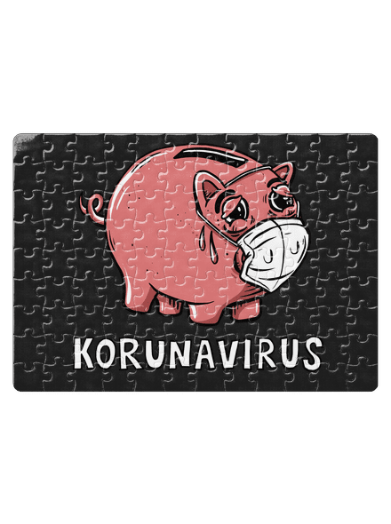 Korunavirus v kasičce puzzle White