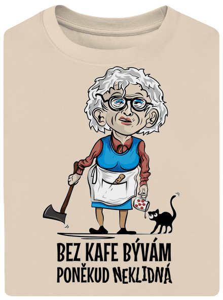 Neklidná bez kafe unisex tričko oversized Almond