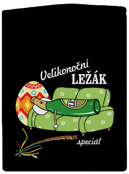 Velikonoční ležák pánská mikina na zip Black