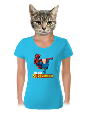 Mamka superhrdinka dámské tričko Blue Atol