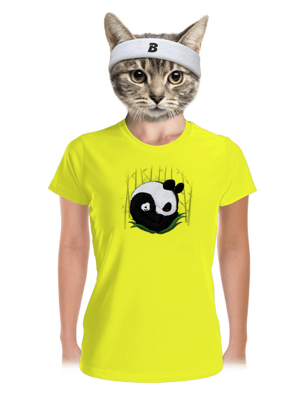 Dvě spící pandy dámské sportovní tričko Neon Yellow