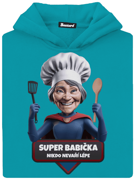 Super babička dětská mikina klokanka Hawaiian Blue