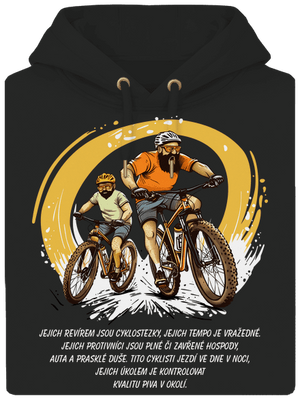 Cyklo 11 unisex mikina premium Dark Black