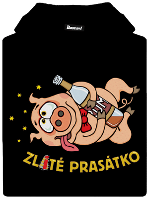 Zlité prasátko dámská mikina klokanka Black