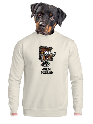 unisex mikina bez kapuce